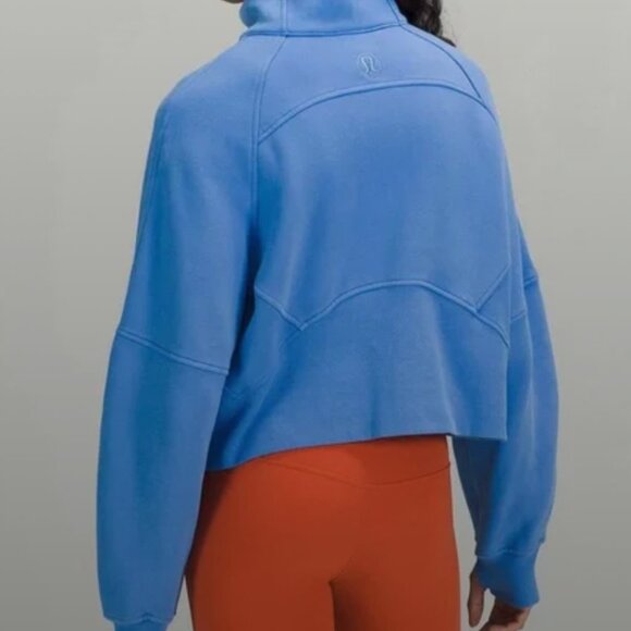 Scuba Oversized Funnel Neck Half Zip Blue Nile XL/XXL - Picture 2 of 5